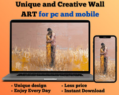 Couple hug AI digital background for pc mobile wall printable love art romantic