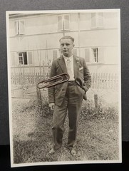 Photo portrait young man Ansbach Franconia Bavaria view garden house