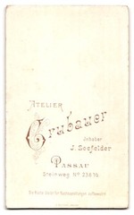 Photograph J. Seefelder, Passau, Steinweg 238 1/2, portrait pretty lady in Mo
