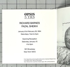 Richard Barnes & Fazal Sheikh Art Announcement Card 1994