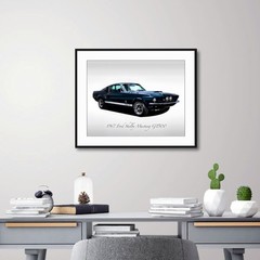 Classic Cars – 1967 Ford Shelby Mustang GT500 Nightmist Blue – Print