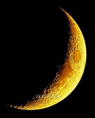 Wall Decor, 8×10 inch 20 Percent Full Moon (Yellow Waxing Crescent) Print M7665