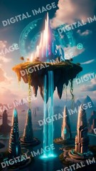Digital Art Picture Image Photo Wallpaper Background Desktop – Futuristic Island
