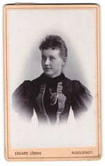 Photograph Eduard Lösche, Rudolstadt, Mauer-Straße No. 27, portrait of a lady