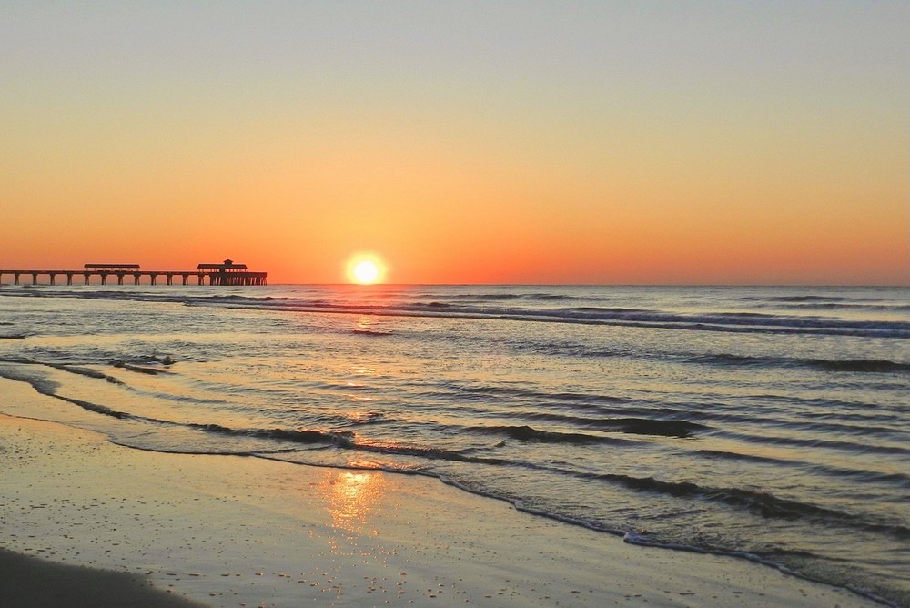 Folly Beach Pier Sunrise 4×6 Print Photo Matte Finish Sunset Gift