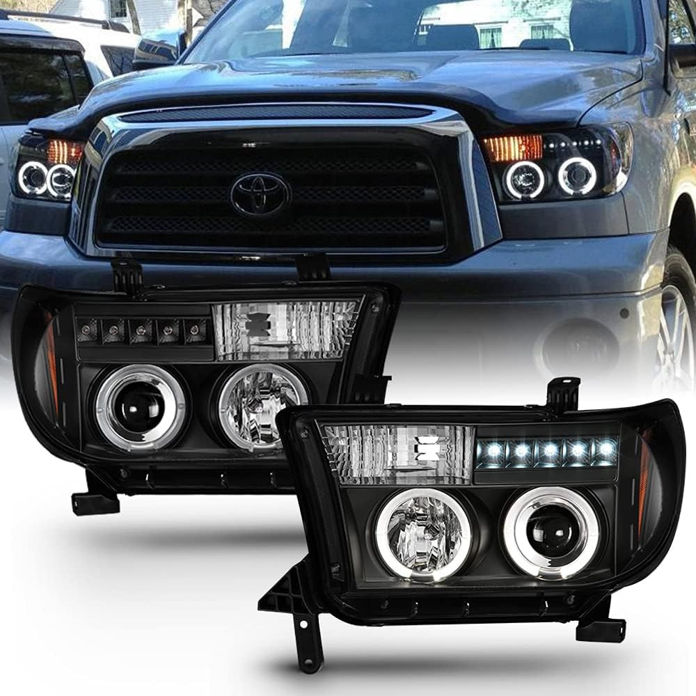 – for 2007-2013 Toyota Tundra 08-17 Sequoia LED Halo Ring Black Housing Projecto