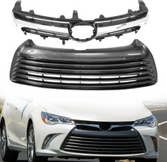 Front Upper & Lower Bumper Grille Assembly Fit for 2015 2016 2017 Toyota Camry L