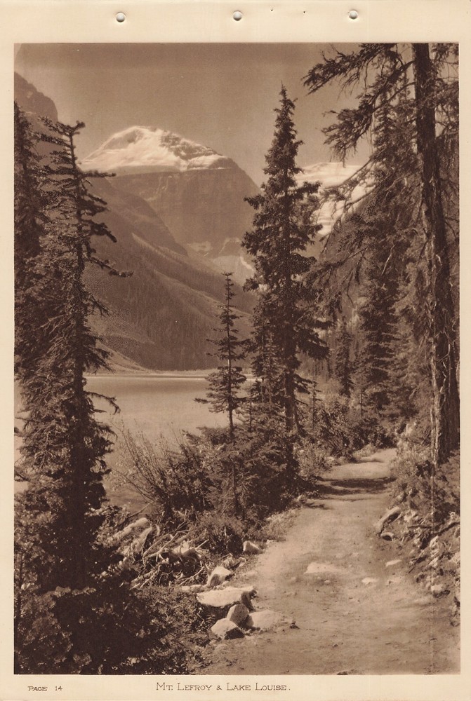 Canadian Pacific Rockies Byron Harmon Photogravure MT Lefroy & Lake Louise