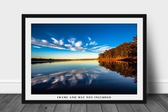 Lake Thunderbird Photography Print: Oklahoma Landscape Sky Reflection Photo