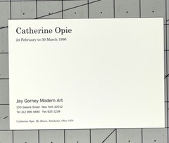 Catherine Opie (b. 1961) Art Announcement Card 1996