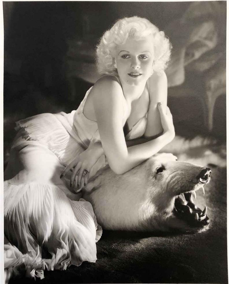 George Hurrell Jean Harlow Studio Portrait Matted Photolithograph Famous Actress
