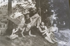 Great Old Negative – People in Bathwear – Hammock – 1900-1920