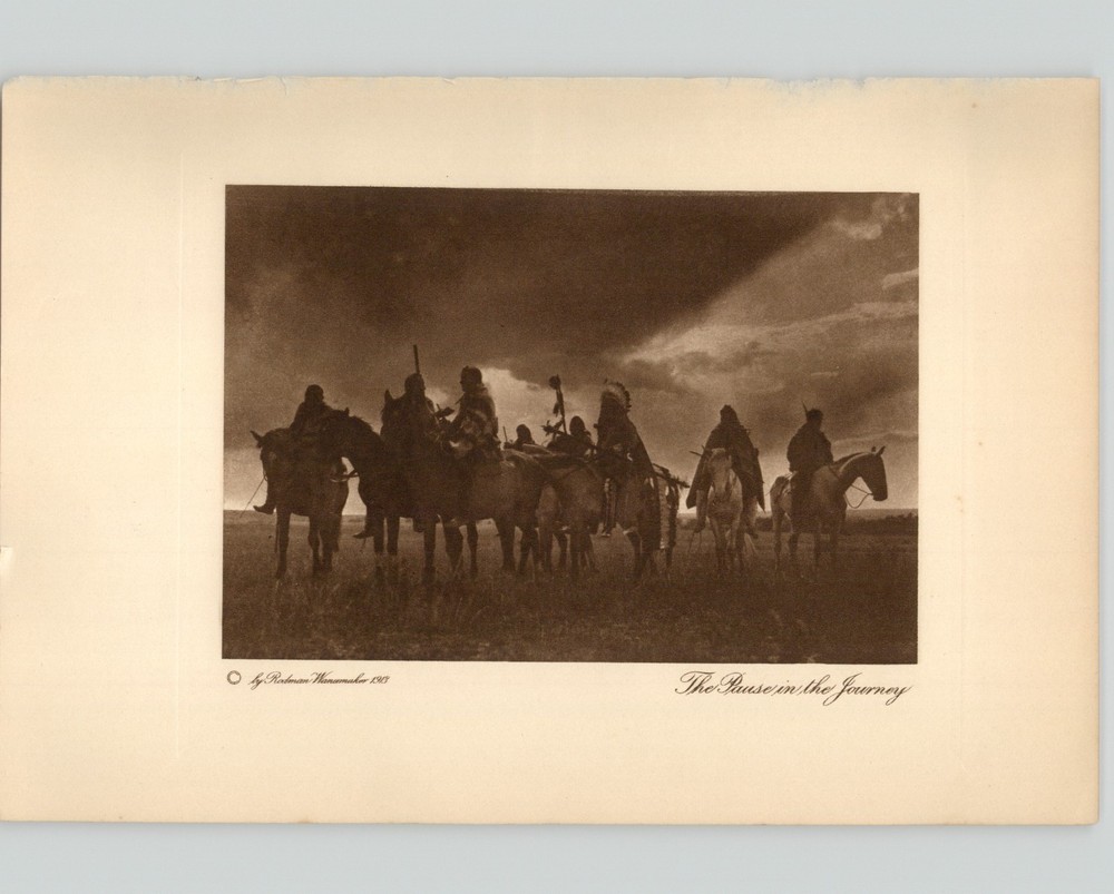 Wanamaker/Dixon «The Pause in the Journey» 1913 Photogravure, The Vanishing Race