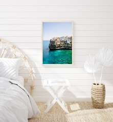Polignano a Mare Cliffs Aerial Beach Print Puglia Italy Photography