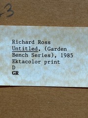 Richard Ross, Untitled (Garden Bench Series) 1985 Ektacolor Print