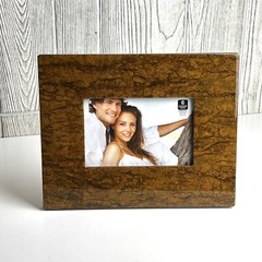 Faux Burl Wood Like Cupecoy Design Wide Picture Frame Walnut Wall/Free Standing