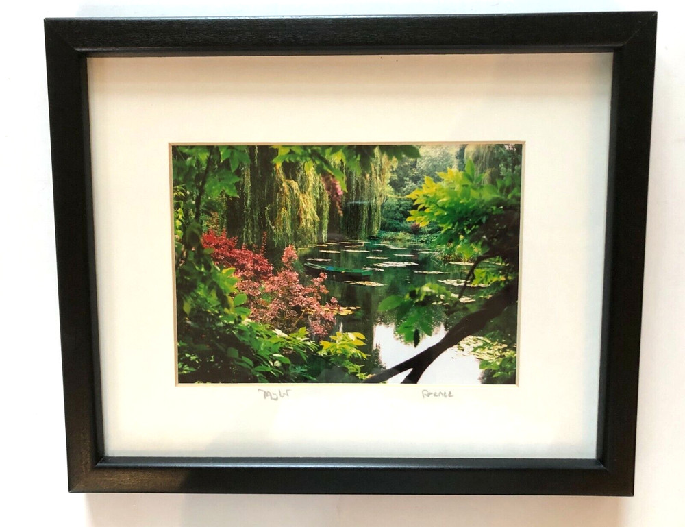 Signed Claude Taylor Monet’s Garden France Framed Matted Photograph 11×9