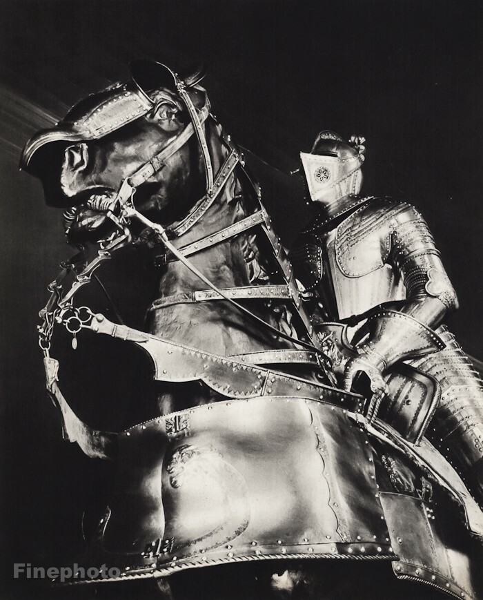1947 Original Rene Jacques Medieval Armor Knight War Horse Vintage Photo Gravure