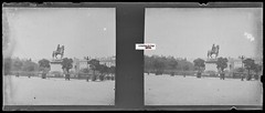 Lyon, Bellecour, Glass Photo Stereo Plate, Black & White Negative 4.5×10.7 cm