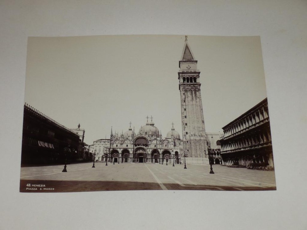 Naya / Venice Venezia 1870 Piazza San Marco Vintage Albumen Print Photo Foto