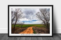 Dirt Road Photography Print: Oklahoma, Farm, Country, Nostalgic, Picture, Photo