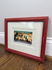 Framed Signed D. Jarry “Aux Trois Etages” Restaurant Terrace Mougin France Print