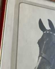 vintage LF Redman Detroit photograph large framed Horse Rider woman hat gloves