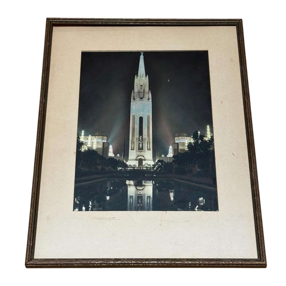 Vintage Liberty Memorial Kansas City Missouri 1950s Photo Art Deco Colorized