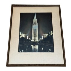 Vintage Liberty Memorial Kansas City Missouri 1950s Photo Art Deco Colorized