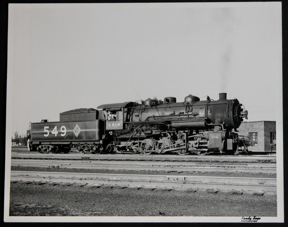 549 Locomotive Chicago & Illinois 8×10 Photograph Vtg 50s C&IM Railway Railroad