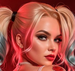 Sexy Harley Quinn in Lingerie «Born To Ride» Tattoo Sign Wall Art 11″ x 14″