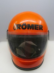 Helmet Roman 1970s Orange Orig. Vintage Retro Motorcycle Helmet Motorbike