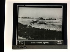 Original old glass slide/plate lignite opencast mining approx. 1925 8.5x10cm SW-