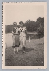 2 Women at Lake Constance in Postwar 1949 – Old Photo 1940s