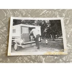 Vintage 1970s Travel Trailer Photo Black and White Camping RV Photo