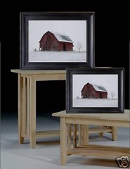 RUSTIC OLD BARN PRINT POSTER PRINT WINTER SCENE 20×30