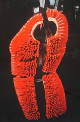 1993 Janet Biggs «Lipstick Dress» Cibachrome Triptych Photographs 108″