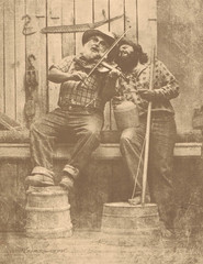 NEWLY FOUND! HENDRICKSON B&W SEPIA PHOTO PRINT Singing Farmers 11″ X 14″ Western