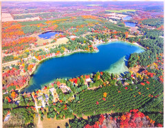Little Silver Lk, in Waushara Co, Wild Rose, Wisc Airplane Photo. Frame Optional