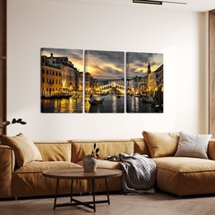 NutArtPic Venice Wall Art Canvas Italy Grand Canal Picture Venice Skyline Pri…