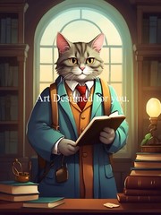 Digital Image Picture Photo Wallpaper Background, Professor Cat
