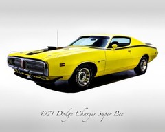 Classic Car – ’71 Dodge Charger Super Bee in Banana Yellow – Muscle Car – Print