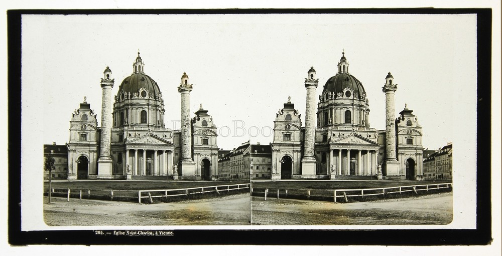Vienna Vienna Church Saint-Charles Austria Plate Stereo Ferrier Circa 1860