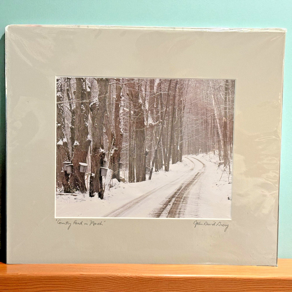 John David Geery COUNTRY ROAD IN MARCH Matted Photographic Print Signed Vermont