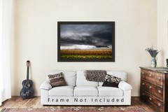 Storm Photography Print – Picture of Thunderstorm Over Corn Field in Kansas