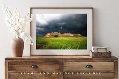 Western Landscape Photography Print – Picture of Bluff on Stormy Day in Nebraska