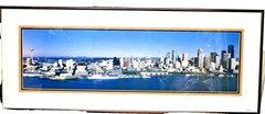Panoramic Seattle Skyline Color Photo Matted and Framed 35″ x 14″