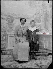 Vintage Black And White Photo Glass Plate Negative 9X12 Cm Characters France