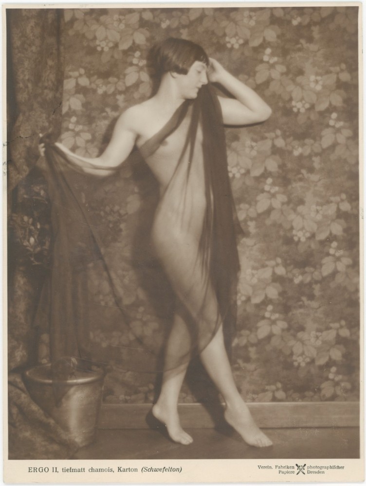 Reinhard Berger Young Woman Nude with Veil Nude Vintage 1927 – XXL