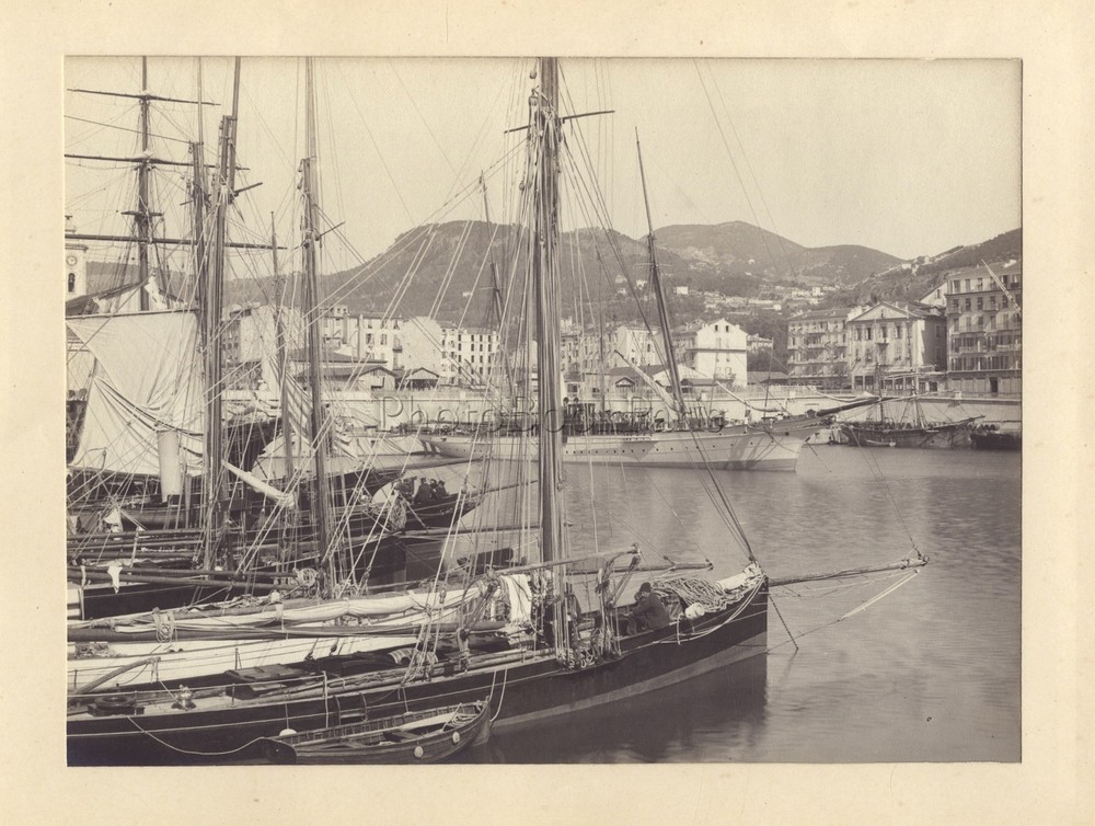 Nice The Port France Coast D’ Azur Photograph Vintage Analogue Circa 1900